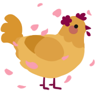 A honey and orange chicken with a head pattern