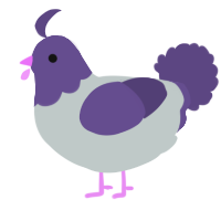 A silver and overcast chicken with a head pattern