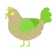 (unnamed), a beige and grass chicken with a speckle pattern