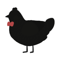 Something, a black chicken with a lace pattern