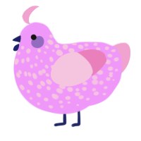 (unnamed), a lavender and pink chicken with a speckle pattern