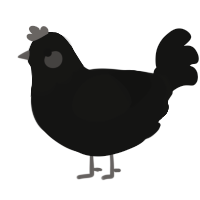 (unnamed), a black chicken with a head pattern