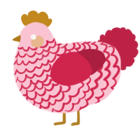 RaRE, a rose and crimson chicken with a lace pattern