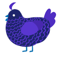Midnight, a navy and indigo chicken with a lace pattern