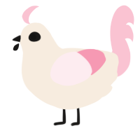 A cream and rose chicken
