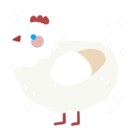 Mr Clean, a white and cream chicken with a head pattern