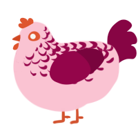 (unnamed), a rose and maroon chicken with a half-lace pattern