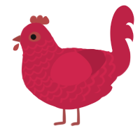 crimson xxy, a crimson chicken with a lace pattern