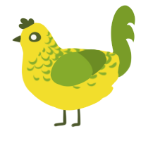 Lemon tea 2, a yellow and chartreuse chicken with a half-lace pattern