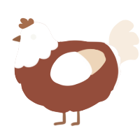 A russet and cream chicken with a head pattern