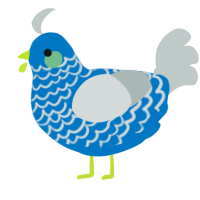 scream crying, a sapphire and silver chicken with a lace pattern