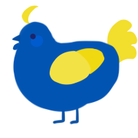 IKEA, a ultramarine and yellow chicken