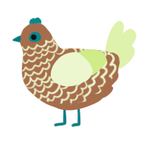 A brown and apple chicken with a lace pattern