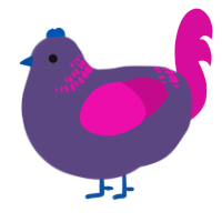 (unnamed), a overcast and fuchsia chicken with a neck-band pattern