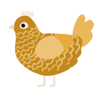 A ochre and honey chicken with a lace pattern