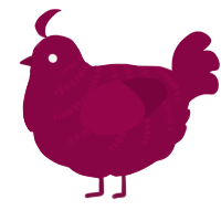 Maroon 2, a maroon chicken with a half-bar pattern