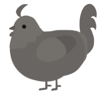 puts ass in assphalt, a grey chicken with a head pattern