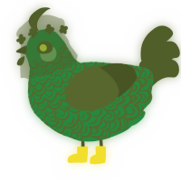 (unnamed), a viridian and olive chicken with a double-lace pattern