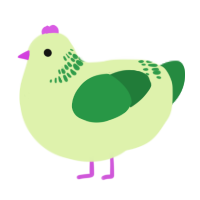 Green Bean, a apple and viridian chicken with a neck-band pattern