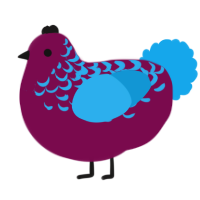 A wine and sky chicken with a half-lace pattern