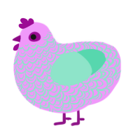 (unnamed), a lavender and mint chicken with a double-lace pattern