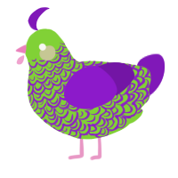(unnamed), a grass and violet chicken with a double-lace pattern