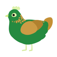 (unnamed), a viridian and gold chicken with a neck-speckle pattern