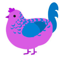 (unnamed), a orchid and sapphire chicken with a half-lace pattern