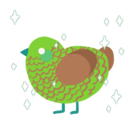 A grass and brown chicken with a lace pattern