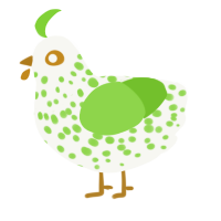 (unnamed), a white and grass chicken with a speckle pattern