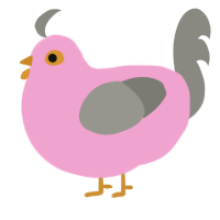 Icing sugar, a pink and ash chicken