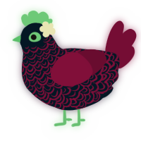 A tumblr and maroon chicken with a double-lace pattern