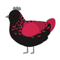 (unnamed), a sable and crimson chicken with a half-lace pattern