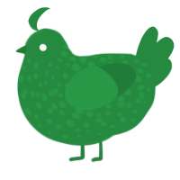A viridian chicken with a speckle pattern