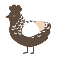 Cream and Cookies, a bark and cream chicken with a half-lace pattern