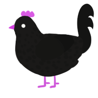 (unnamed), a sable and black chicken with a speckle pattern