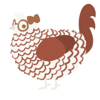Coffee Milk, a white and russet chicken with a lace pattern