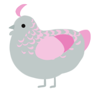 A silver and pink chicken with a half-lace pattern