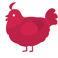 Sailor, a crimson chicken with a head pattern