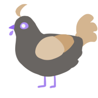 A grey and beige chicken