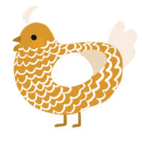 Butterscotch Cream, a orange and cream chicken with a lace pattern