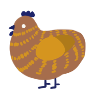 A brown and ochre chicken with a bar pattern
