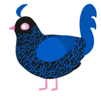 (unnamed), a sable and ultramarine chicken with a double-lace pattern