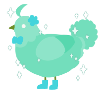 Windy, a mint chicken with a head pattern