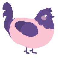 Silly, a rose and overcast chicken with a head pattern