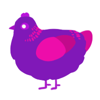 (unnamed), a violet and fuchsia chicken with a neck-band pattern