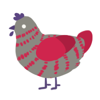 A ash and crimson chicken with a bar pattern