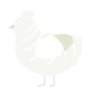 3, a white chicken with a half-bar pattern