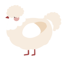 Cherry Puff, a cream chicken with a head pattern