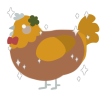 A brown and ochre chicken with a head pattern